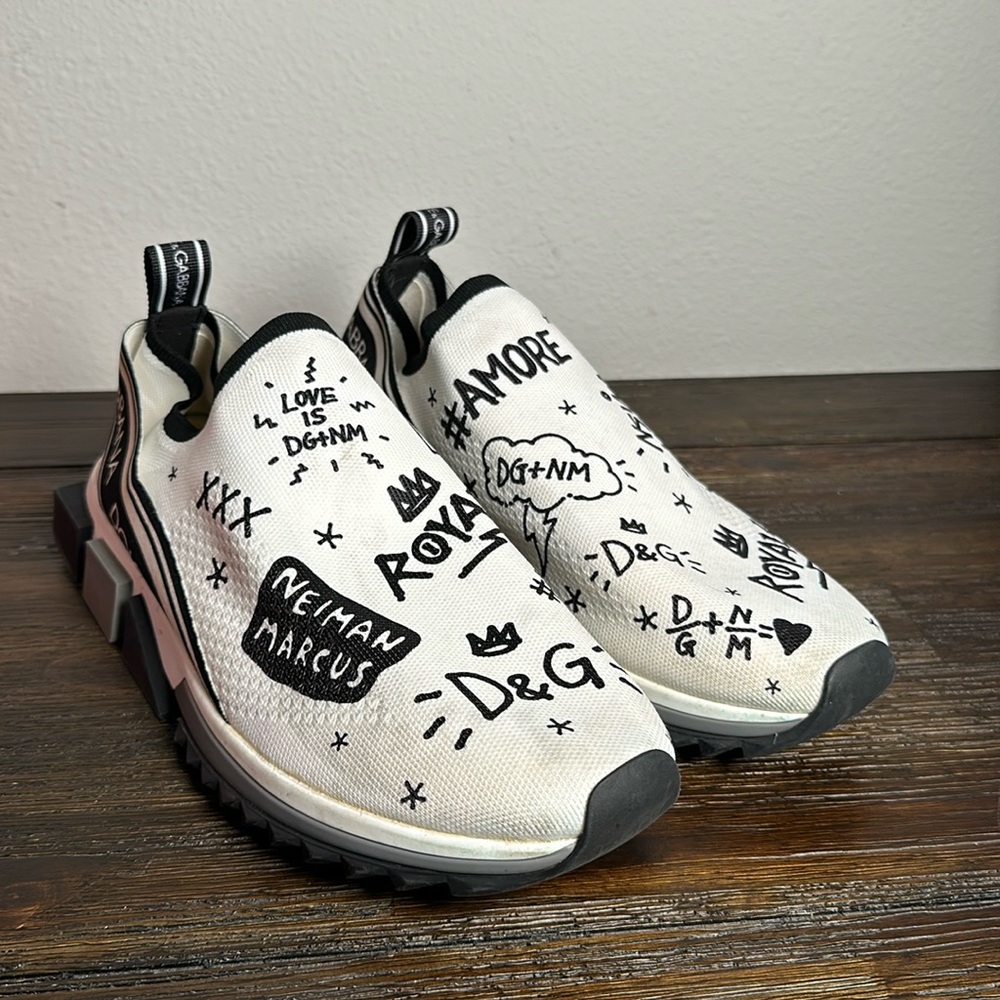 Dolce & Gabbana Sorrento Graffiti-Print Trainer Sneakers Eur 44 / 11